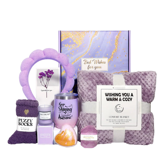 GRANNY SAYS Gifts for Women Spa Gifts for Women Self Care Gifts for Women Care Package with Flannel Blanket for Mom Friendship Wife Sister